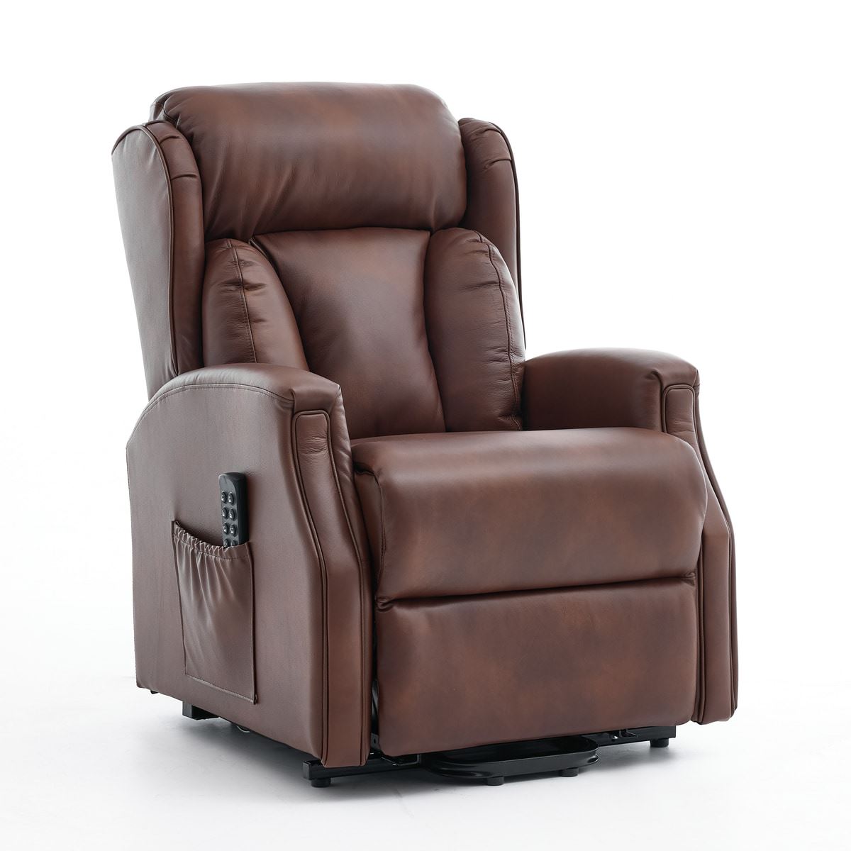 Banff Quad Motor Riser Recliner Lift Chair in Umber Genuine Leather - alternate product image