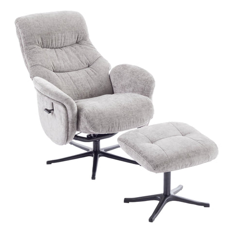 The Nevada Swivel Recliner Chair & Matching Footstool in Cloud Fabric - image 3