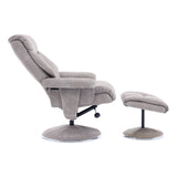 The Biarritz - Swivel Recliner Chair & Matching Footstool in Almond Fabric - thumbnail 3