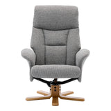 The Giza - Fabric Swivel Recliner Chair & Matching Footstool in Lisbon Rock Fabric - Refurbished - thumbnail 4