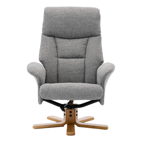 The Giza - Fabric Swivel Recliner Chair & Matching Footstool in Lisbon Rock Fabric - Refurbished - image 4
