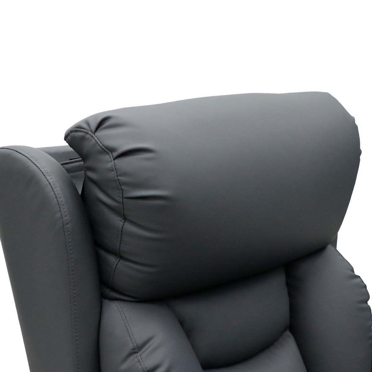 Nevis Healthcare – Triple Motor Riser Recliner Mobility Chair in Slate 4-Way Stretch Faux Leather