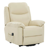 The Devon - Dual Motor Mobility Riser Recliner Arm Chair - Cream Genuine Leather - thumbnail 1