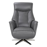 The Houston Zero Gravity Swivel Electric Recliner Chair in Iron Genuine Leather - thumbnail 2