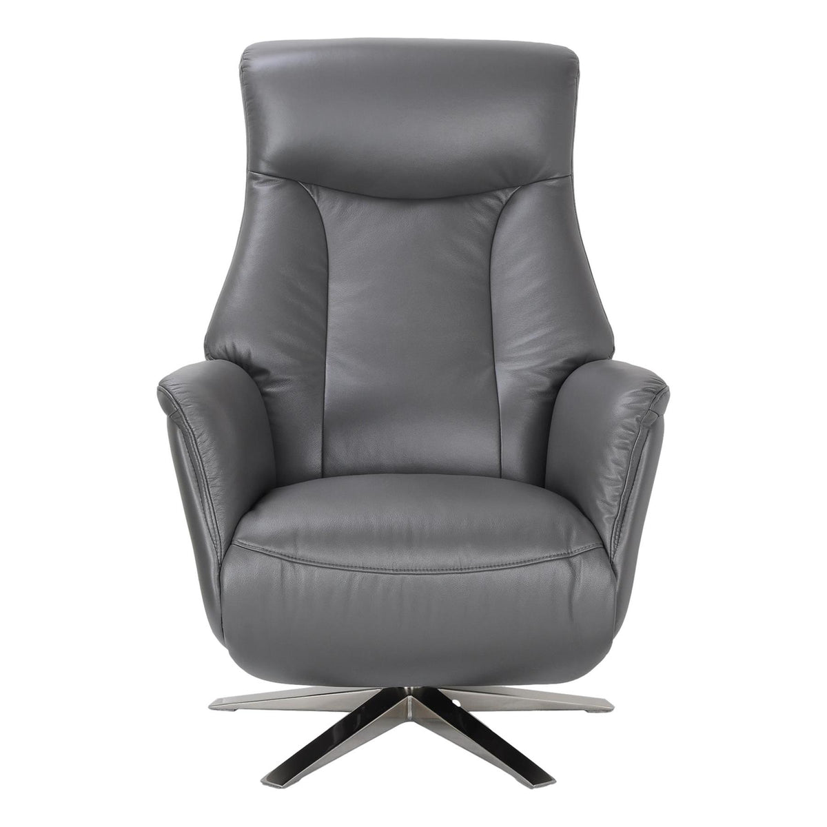 The Houston Zero Gravity Swivel Electric Recliner Chair in Iron Genuine Leather - alternate product image