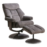 The Biarritz - Swivel Recliner Chair & Matching Footstool in Charcoal Grey Fabric - thumbnail 7
