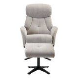 The Lucia Swivel Recliner Chair & Footstool in Grey Mist Fabric - thumbnail 7