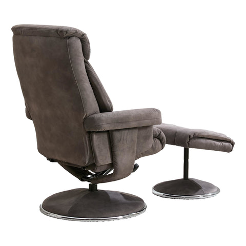 The Biarritz - Swivel Recliner Chair & Matching Footstool in Charcoal Grey Fabric - image 5