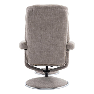 The Denver - Swivel Recliner Chair & Matching Footstool in Cha Cha Oat Fabric
