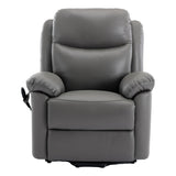 The Devon - Mobility Dual Motor Riser Recliner Arm Chair - Grey Genuine Leather - thumbnail 2