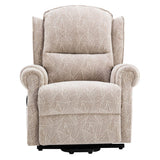 Winchester Dual Motor Riser Recliner Mobility Chair in Cream Brushstroke Fabric - thumbnail 2