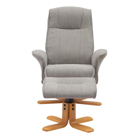 The Missouri Swivel Recliner Chair & Matching Footstool in Lunar Fabric - image 2