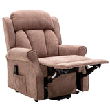 The Darwin - Dual Motor Riser Recliner Mobility Arm Chair in Mink Brushstroke Fabric - thumbnail 6