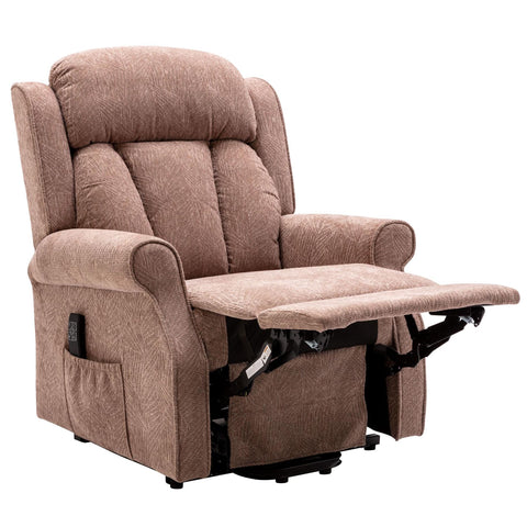 The Darwin - Dual Motor Riser Recliner Mobility Arm Chair in Mink Brushstroke Fabric - image 6