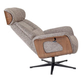 Stratford Swivel Recliner Chair in Coffee Fabric with Matching Footstool - thumbnail 6