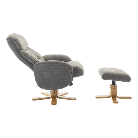 The Eden Swivel Recliner Chair & Matching Footstool  in Thunder Grey Fabric - image 6