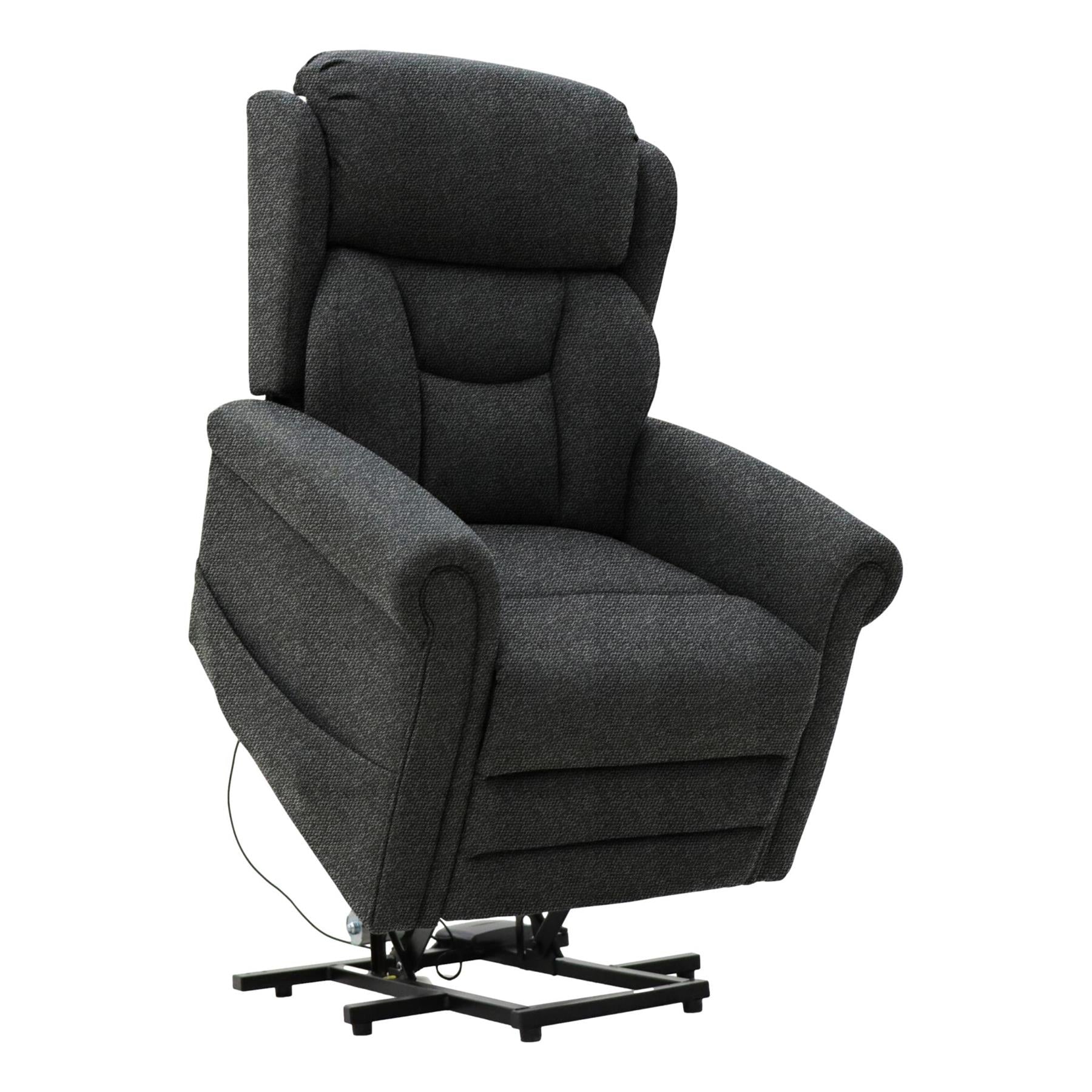 Nevis Petite – Dual Motor Riser Recliner Mobility Chair in Graphite Grey Fabric