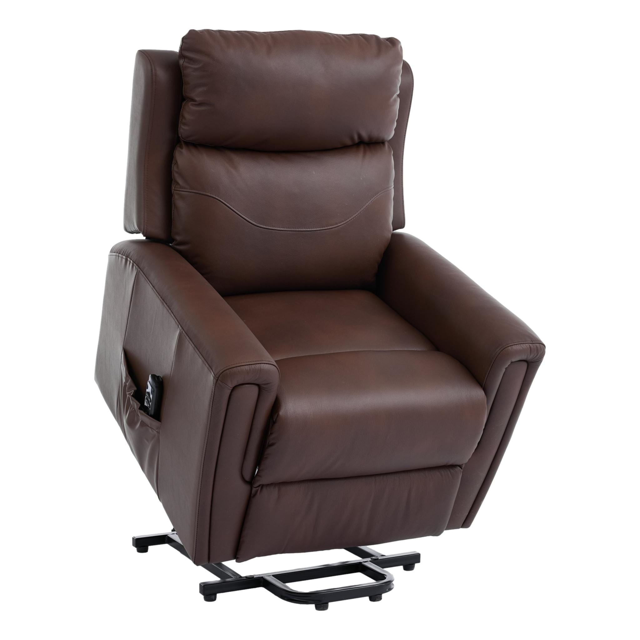 The Brooklyn Dual Motor Riser Recliner in Premium Umber Leather