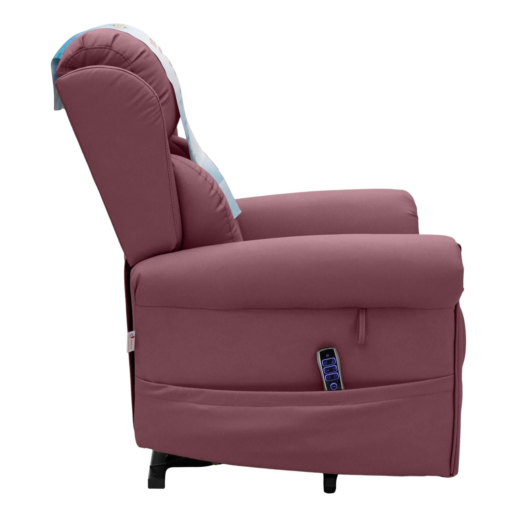 Nevis Healthcare – Triple Motor Riser Recliner Mobility Chair in Petal 4-Way Stretch Faux Leather