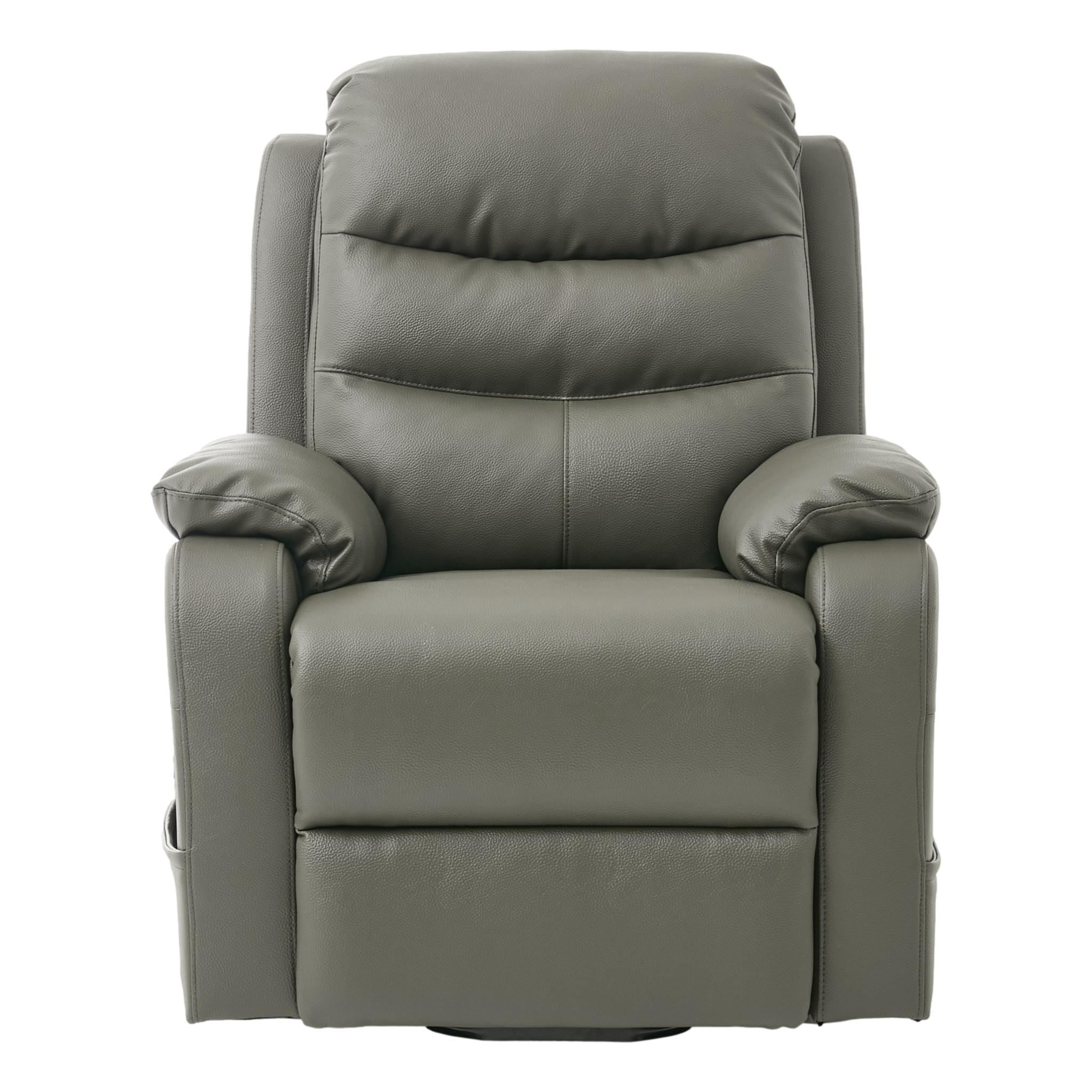 Brampton Riser Recliner Mobility Chair in Cinder Grey Plush Faux Leather