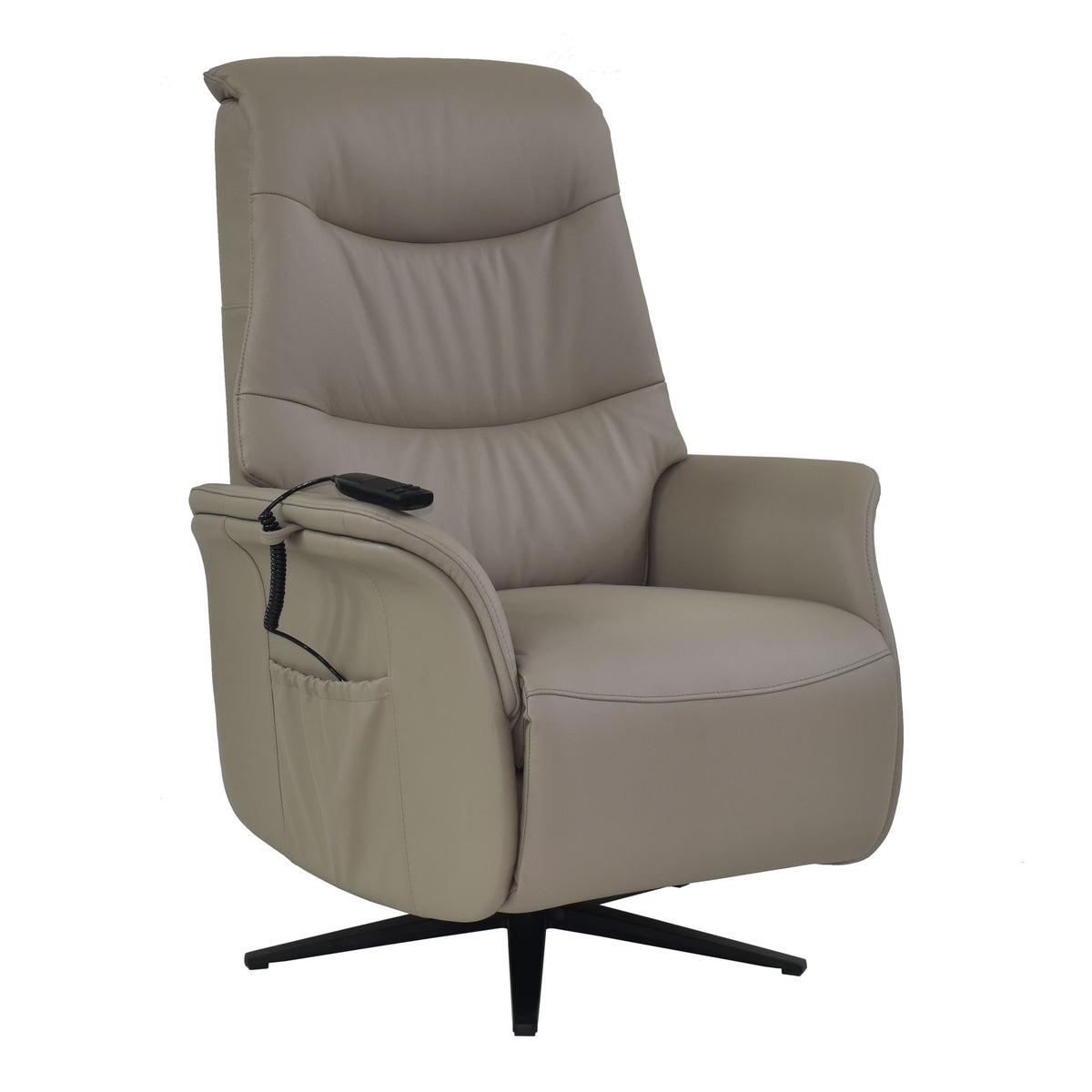 Boston Swivel Riser Recliner Chair in Pebble Genuine Leather - primary product image