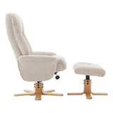 The Paris Swivel Recliner Chair & Footstool in Lille Sand Fabric - Refurbished - thumbnail 5