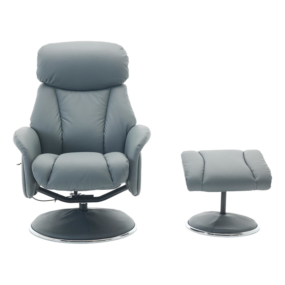 Sahara Swivel Recliner in Petrol Blue Leather - alternate product image