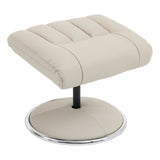 The Lyon - Genuine Leather Swivel Recliner Chair & Footstool in Mushroom - thumbnail 9