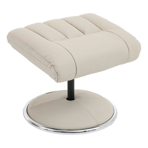 The Lyon - Genuine Leather Swivel Recliner Chair & Footstool in Mushroom - image 9