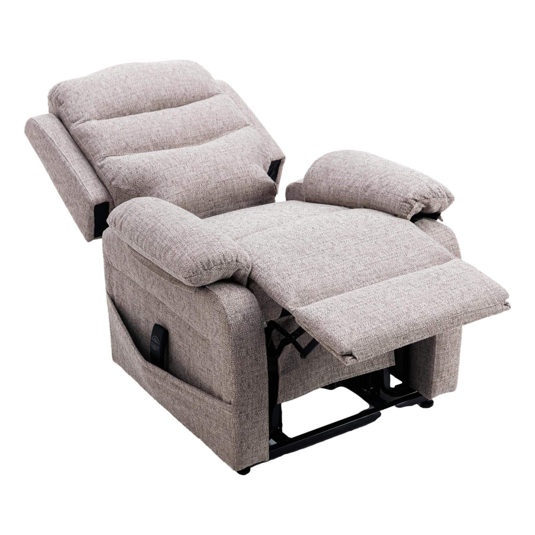 The Bamford - Single Motor Riser Recliner Chair in Lisbon Mocha Fabric