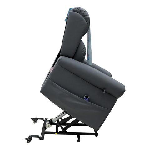 Nevis Healthcare – Triple Motor Riser Recliner Mobility Chair in Slate 4-Way Stretch Faux Leather - image 4