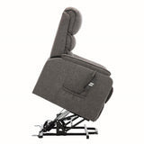 Henley Riser Recliner Chair Dual Motor Heat & Massage Grey Fabric - Refurbished - thumbnail 4