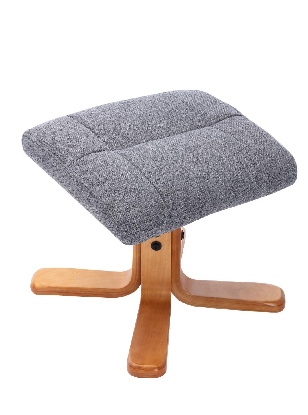 Marseille Swivel Recliner Chair and Footstool in Slate Fabric