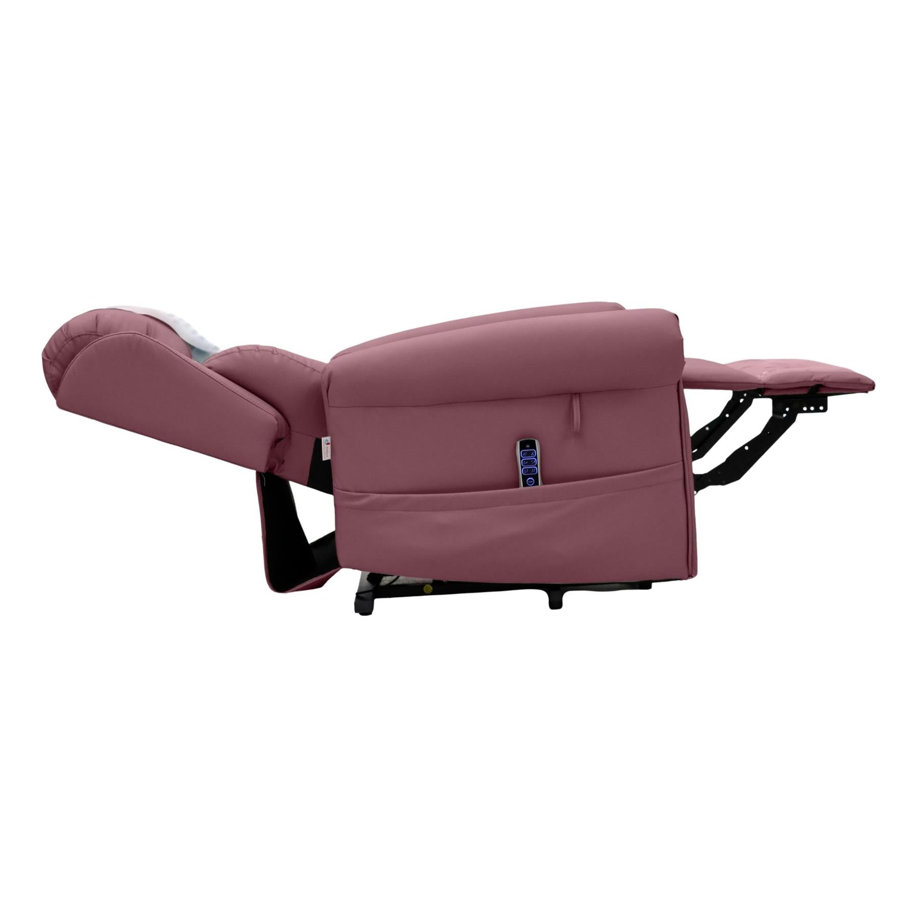 Nevis Healthcare – Triple Motor Riser Recliner Mobility Chair in Petal 4-Way Stretch Faux Leather