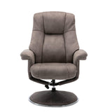 The Denver Swivel Recliner Chair & Footstool - Fabric - Rhino