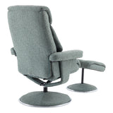 The Biarritz - Swivel Recliner Chair & Matching Footstool in Lisbon Teal Fabric - thumbnail 8