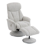 Sahara Swivel Recliner and Footstool in Dove Fabric - thumbnail 1