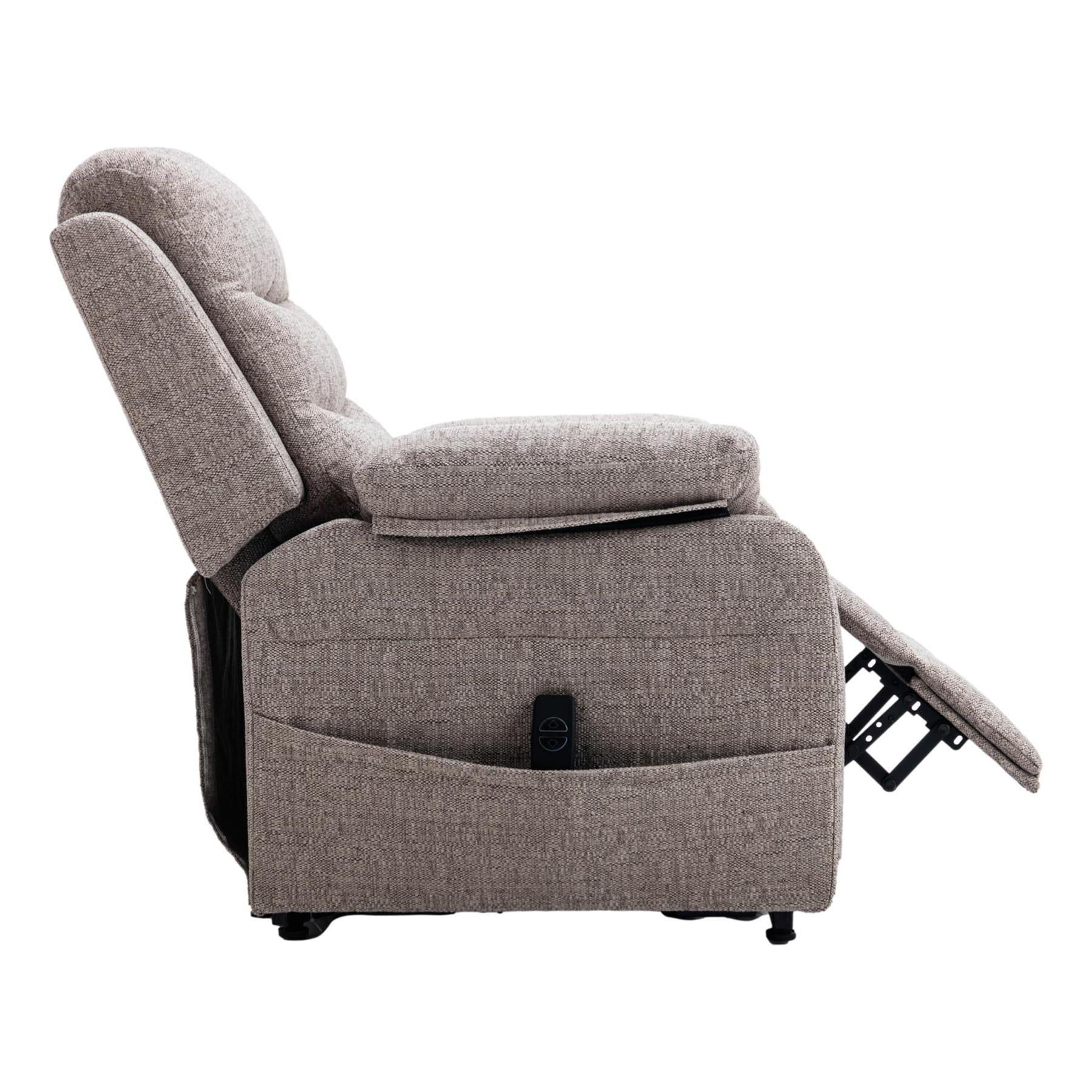 The Bamford - Single Motor Riser Recliner Chair in Lisbon Mocha Fabric