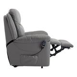 The Devon - Mobility Dual Motor Riser Recliner Arm Chair - Grey Genuine Leather - thumbnail 8