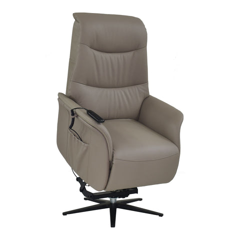 Boston Swivel Riser Recliner Chair in Pebble Genuine Leather - image 7
