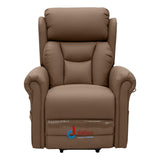 Nevis Healthcare – Triple Motor Riser Recliner Mobility Chair in Chestnut 4-Way Stretch Faux Leather - thumbnail 2