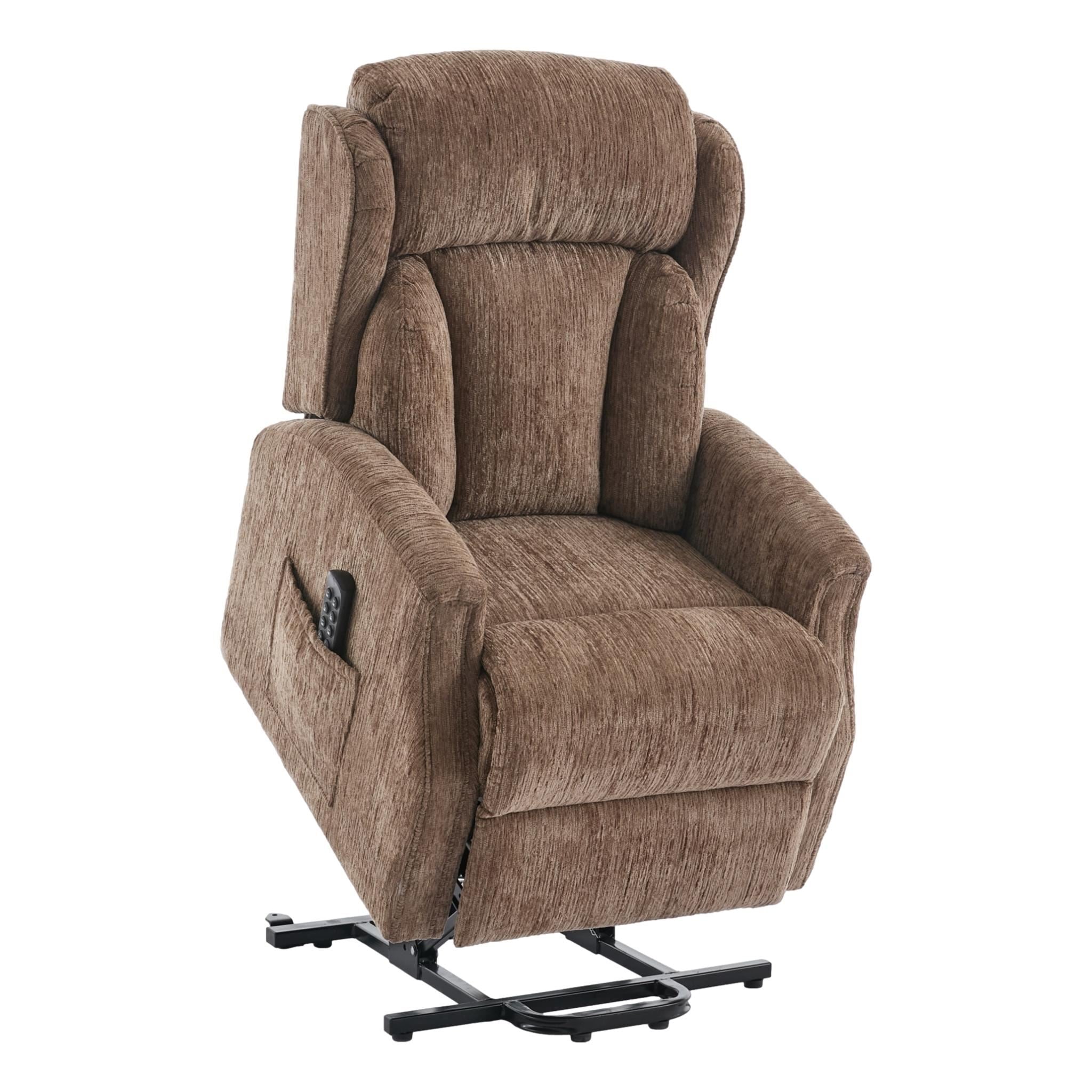 The Aspen Quad Motor Riser Recliner Mobility Lifting Chair in Truffle Fabric
