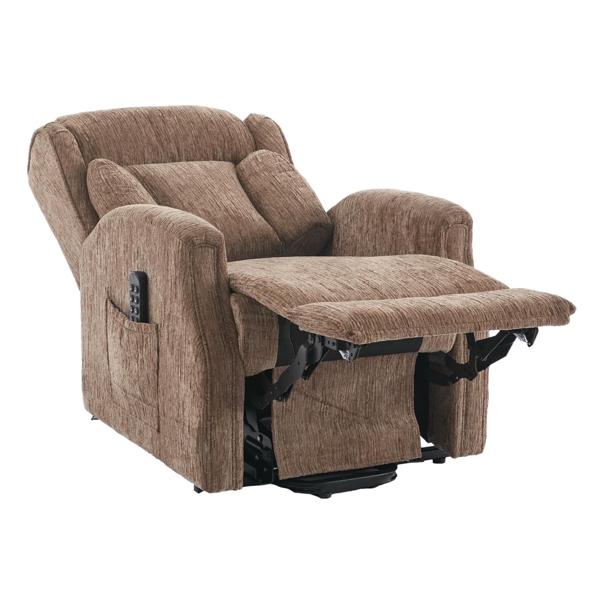 The Aspen Quad Motor Riser Recliner Mobility Lifting Chair in Truffle Fabric