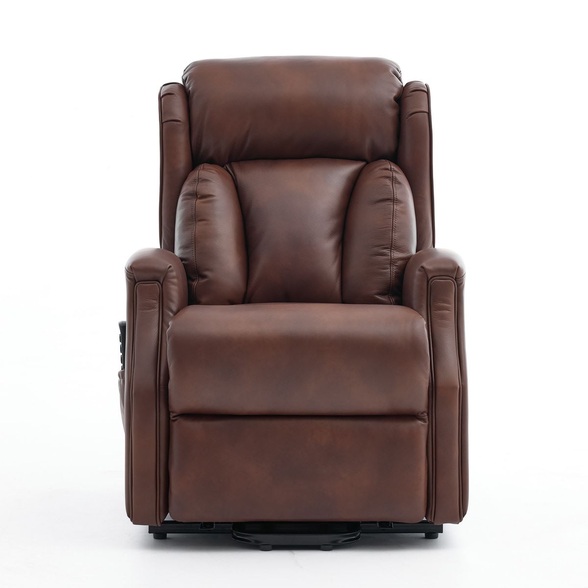 Banff Quad Motor Riser Recliner Lift Chair in Umber Genuine Leather - primary product image