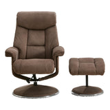 The Biarritz - Swivel Recliner Chair & Matching Footstool in Lisbon Silver Fabric - thumbnail 2