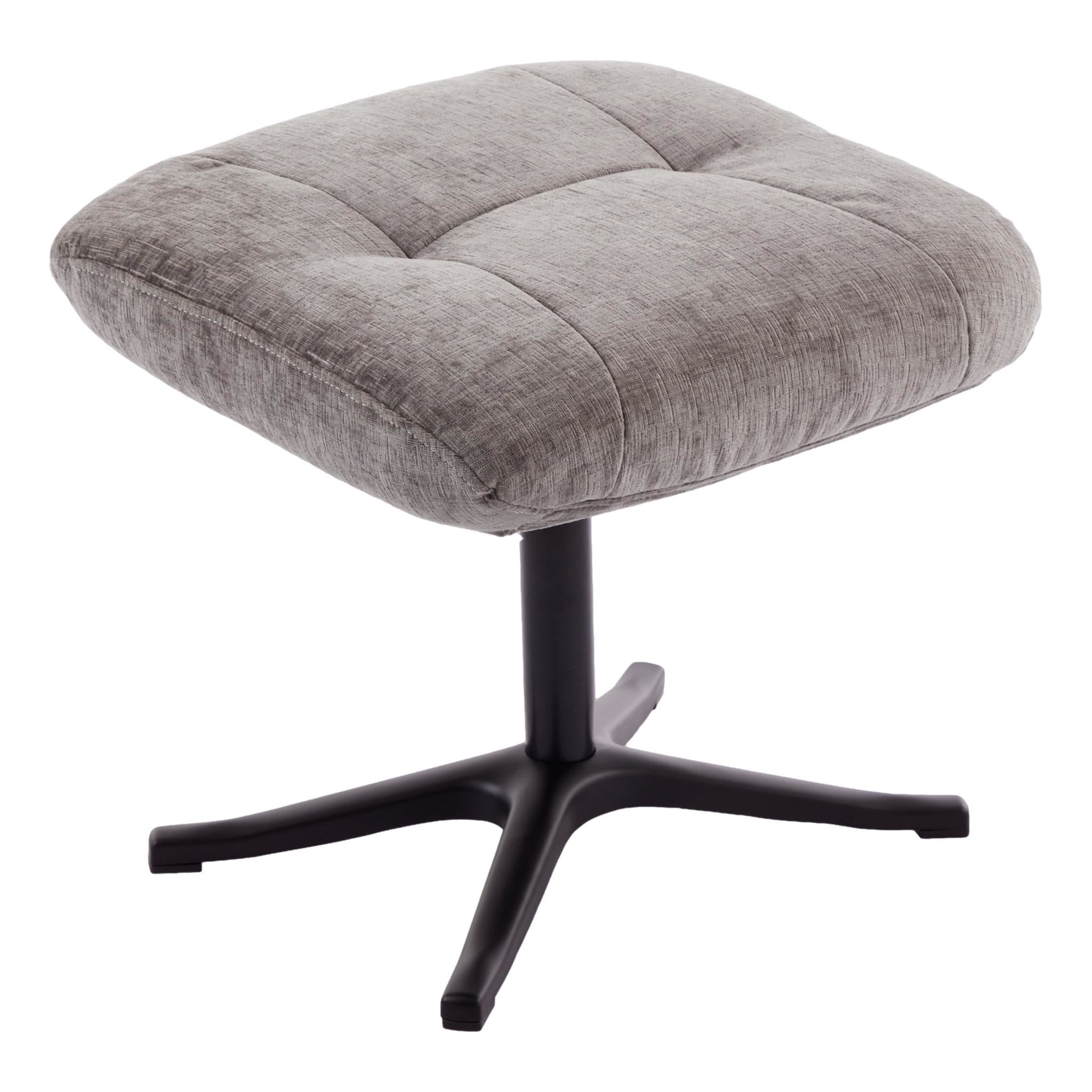 The Nevada Swivel Recliner Chair & Matching Footstool in Ash Fabric