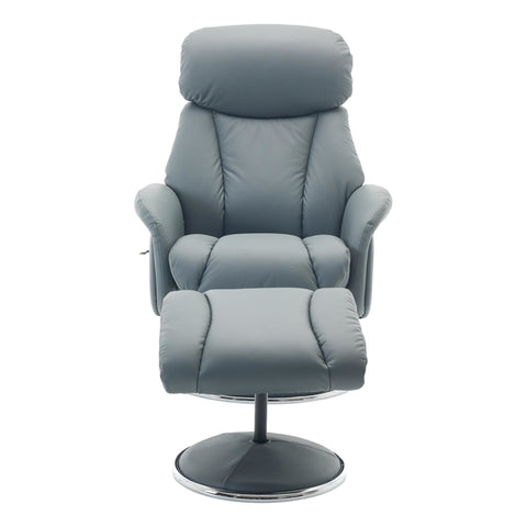 Sahara Swivel Recliner in Petrol Blue Leather - image 9
