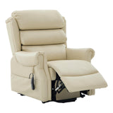 The Carlton Genuine Leather Riser Recliner in Cream - Dual Motor Mobility Chair - thumbnail 5