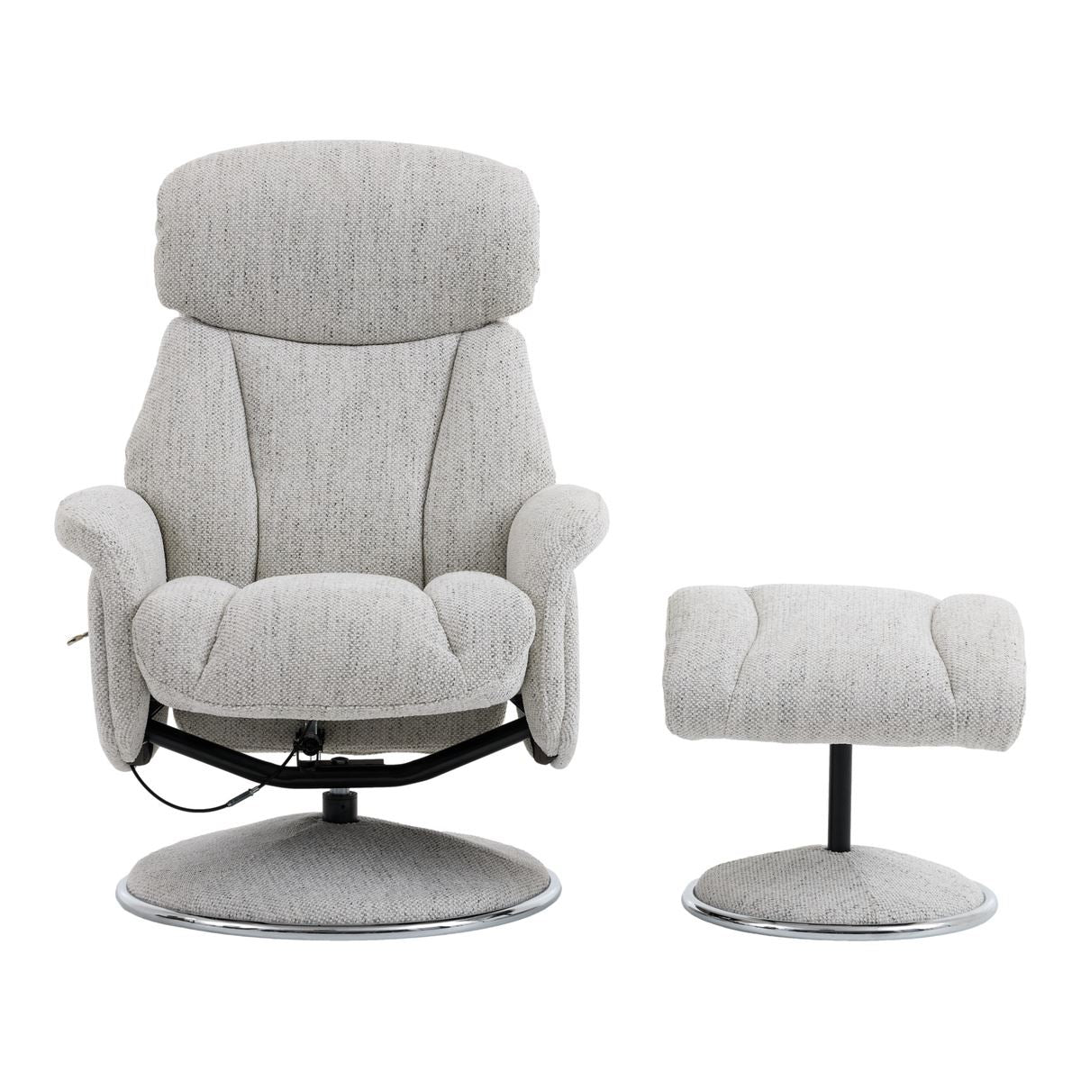 Sahara Swivel Recliner and Footstool in Dove Fabric - alternate product image