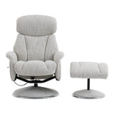 Sahara Swivel Recliner and Footstool in Dove Fabric - thumbnail 2